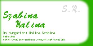 szabina malina business card